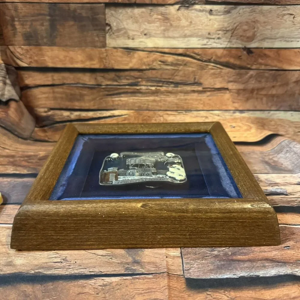 Siskiyou Pewter Belt Buckle Tribute South Plains Farmer Framed Shadow Box 1984